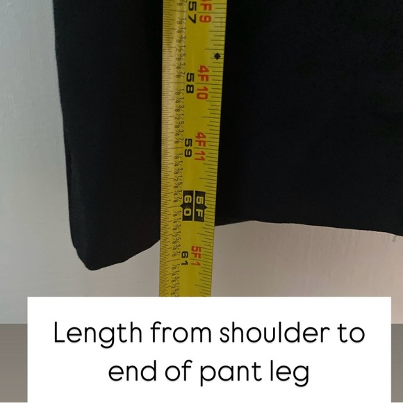 VTG Joseph Ribkoff Black Jumpsuit‎ with Vest and Gold Embroidered Details - Picture 10 of 10